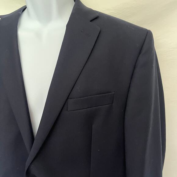 LAUREN RALPH LAUREN 100% Wool Mens Blazers Size 42R Navy 2 Gold Buttons Notch - Picture 3 of 15